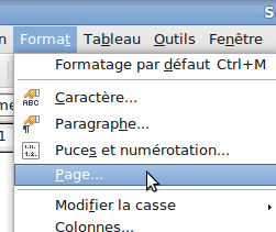 Format > Page