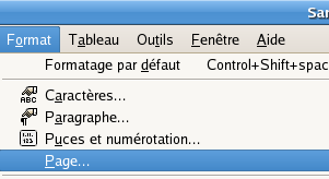 Format de page