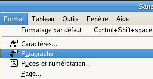 Format de paragraphe